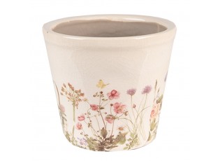 Keramický obal na květináč s lučními květy Flowers of Love S - Ø 12*10 cm