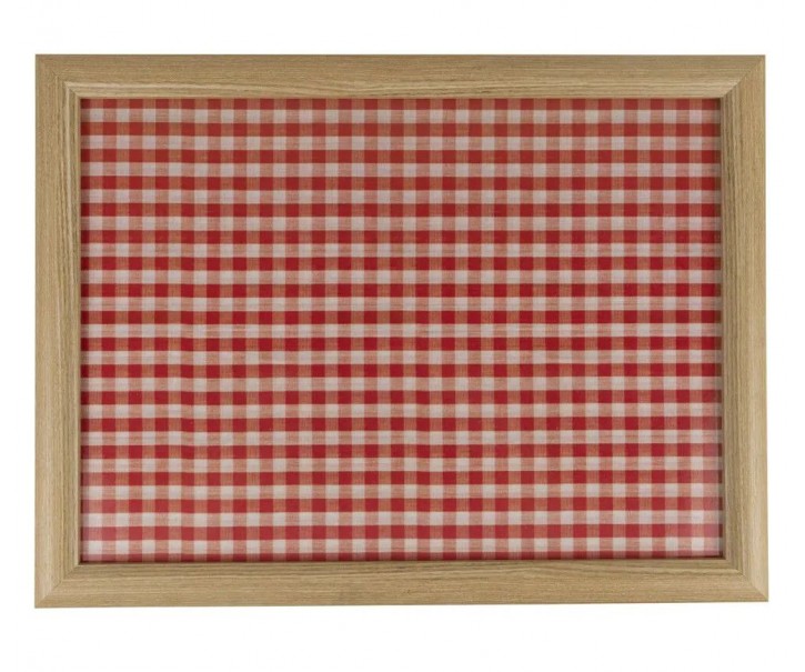 Podnos na nohy s červeným kárem Squaro - 43*33*7cm Mars & More 