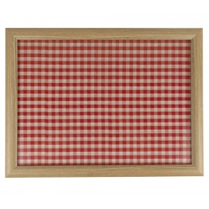 Podnos na nohy s červeným kárem Squaro - 43*33*7cm