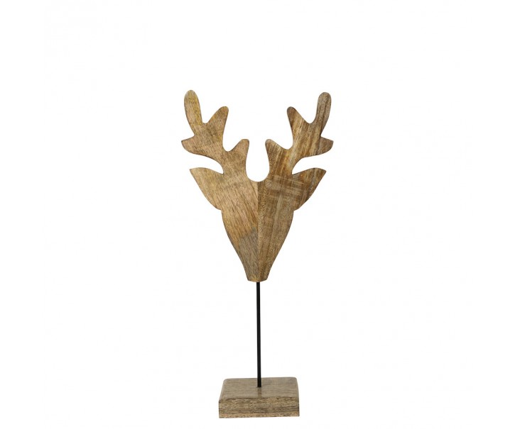 Dekorace Jelen z mangového dřeva na podstavci Deer - 26*15*60cm Mars & More 