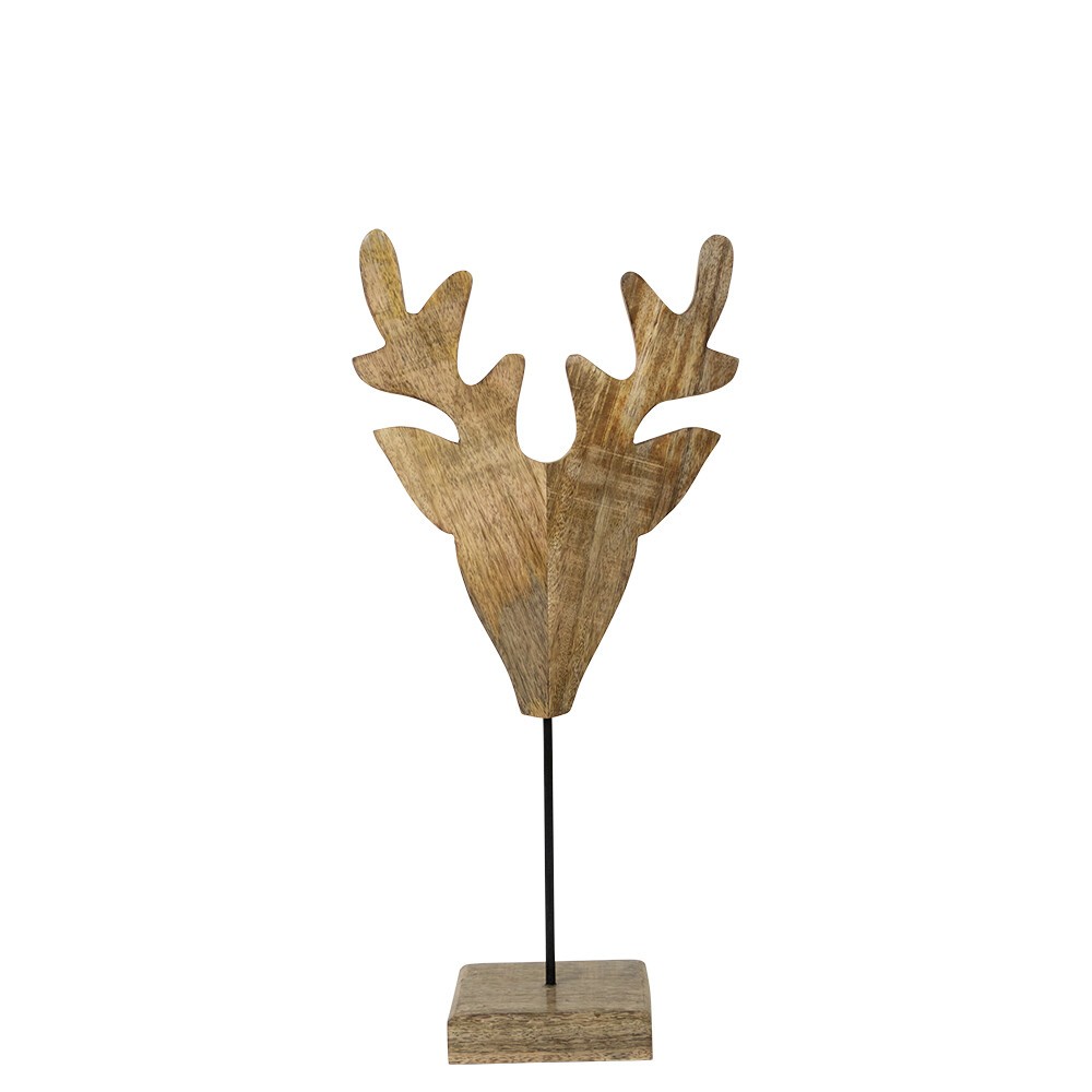 Dekorace hlava jelena z mangového dřeva na podstavci Deer - 26*15*60cm Mars & More Dekorace hlava jelena z mangového dřeva na podstavci Deer - 26*15*60cm Mars & More