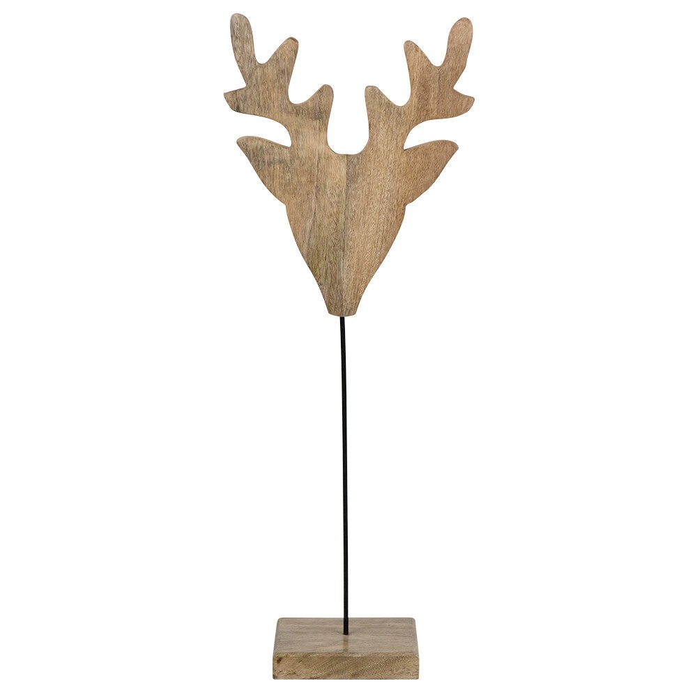 Dekorace hlava jelena z mangového dřeva na podstavci Deer - 40*20*90cm Mars & More Dekorace hlava jelena z mangového dřeva na podstavci Deer - 40*20*90cm Mars & More