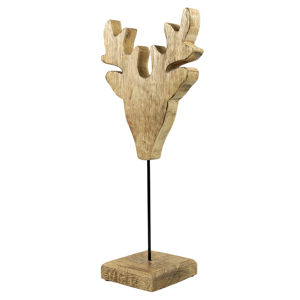 Dekorace hlava jelena z mangového dřeva na podstavci Deer - 41*18*10cm Mars & More Dekorace hlava jelena z mangového dřeva na podstavci Deer - 41*18*10cm Mars & More