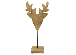 Dekorace hlava jelena z mangového dřeva na podstavci Deer - 41*18*10cm
