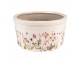 Keramický obal na květináč s lučními květy Flowers of Love L - Ø19*10 cm Clayre & Eef