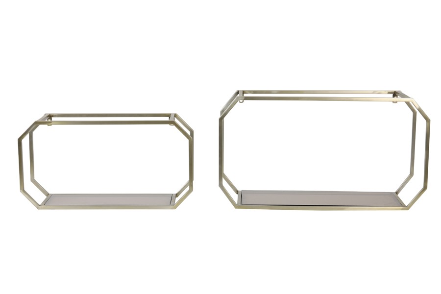 2ks zlatá antik kovová police Muksi gold - 58*20*30/70*29*38cm Light & Living 2ks zlatá antik kovová police Muksi gold - 58*20*30/70*29*38cm Light & Living