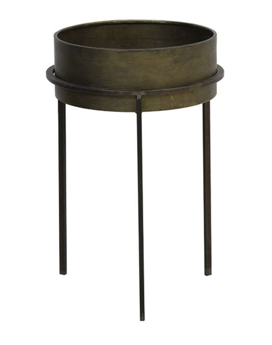 Bronzový antik kovový stolek/ květináč Tence - Ø38,5*58 cm Light & Living Bronzový antik kovový stolek/ květináč Tence - Ø38,5*58 cm Light & Living
