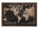 Tmavá retro mapa světa s patinou v dřevěném rámu- 175*5*116 cm J-Line by Jolipa