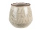 Béžový keramický obal na květináč s listy Lovely Leaves M - Ø14*13 cm Clayre & Eef