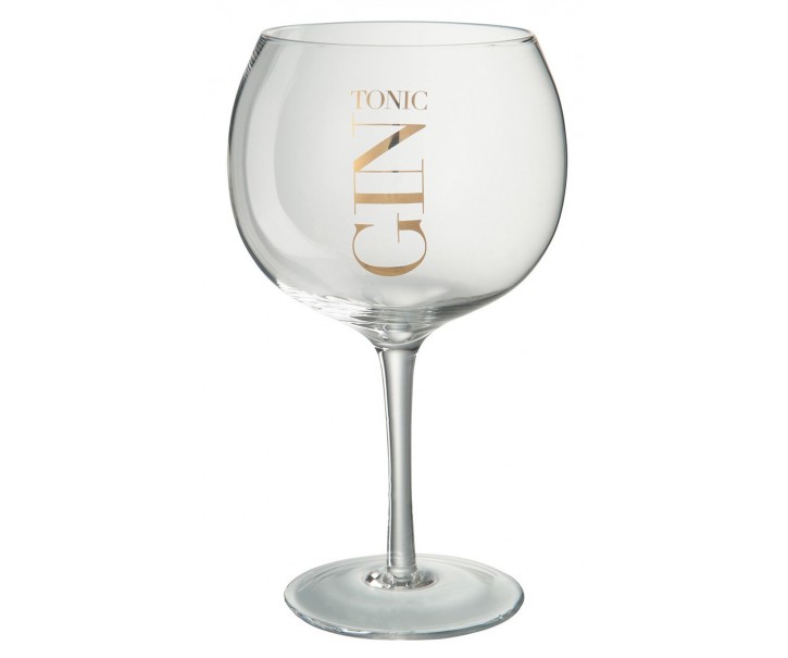Sklenička se zlatým nápisem Gin Tonic - Ø12*22cm/880ml J-Line by Jolipa