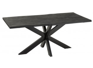Černý obdélníkový jídelní stůl s deskou z mangového dřeva Gerard Mango - 180*90*76 cm
