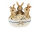 Velikonoční dekorace králíčci ve vajíčku s květy - 11*9*12 cm Clayre & Eef