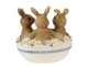 Velikonoční dekorace králíčci ve vajíčku s květy - 11*9*12 cm Clayre & Eef