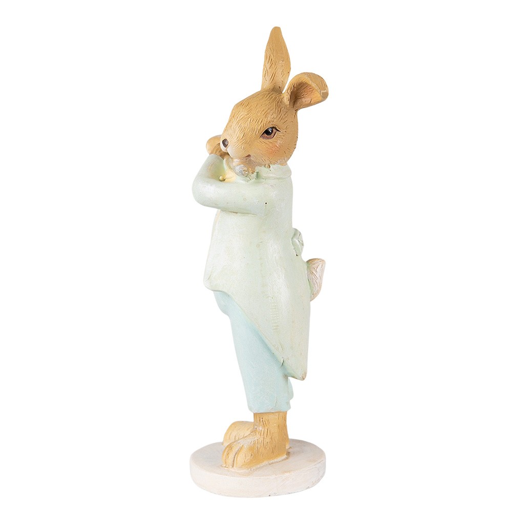 Velikonoční dekorace králík hrající na flétnu ve tvaru květiny - 8*5*16 cm Clayre & Eef Velikonoční dekorace králík hrající na flétnu ve tvaru květiny - 8*5*16 cm Clayre & Eef