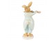 Velikonoční dekorace králík hrající na flétnu ve tvaru květiny - 8*5*16 cm Clayre & Eef
