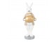 Velikonoční dekorace králík v hnědém kabátku držící vajíčko - 6*6*15 cm Clayre & Eef