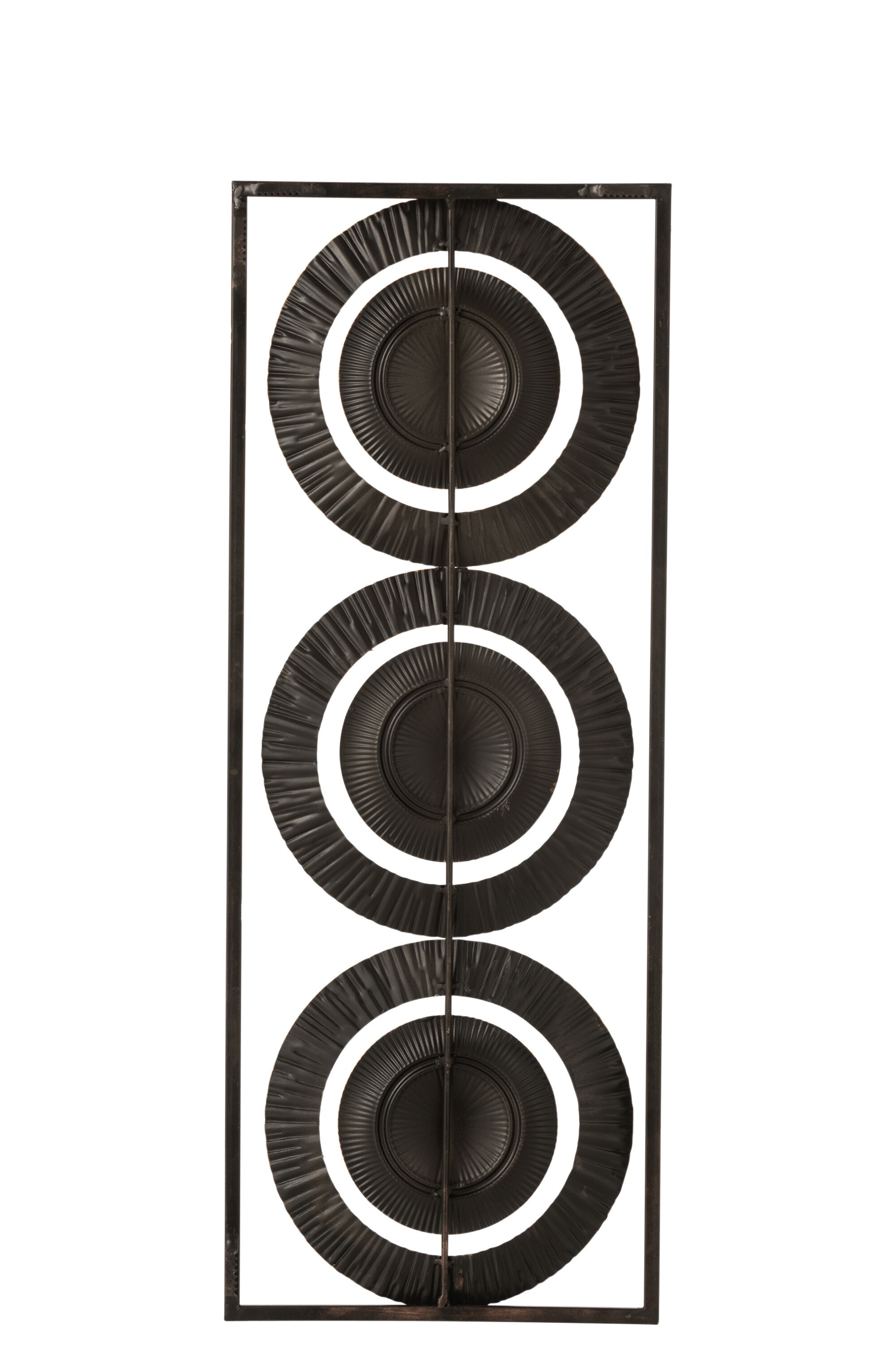 Nástěnná kovová černá dekorace Circles - 28*2*74cm J-Line by Jolipa Nástěnná kovová černá dekorace Circles - 28*2*74cm J-Line by Jolipa