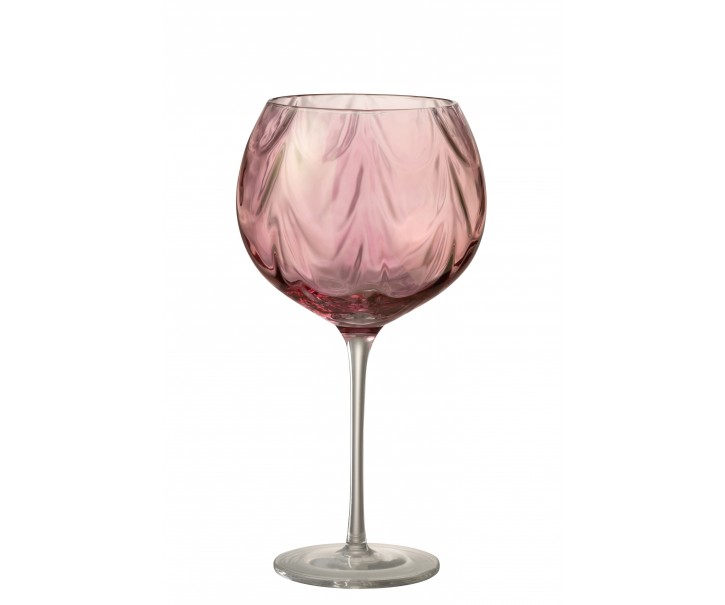 Růžová sklenička na víno Oil wine - Ø 12*21 cm J-Line by Jolipa
