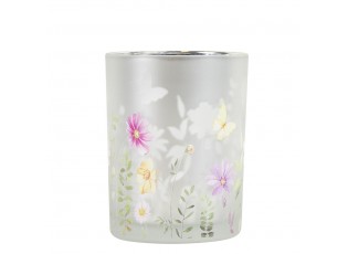 Barevný skleněný svícen Wild Flowers Butterfly M - Ø 10*12,5cm