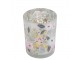 Barevný skleněný svícen Wild Flowers Rose M - Ø 10*12,5cm Mars & More 