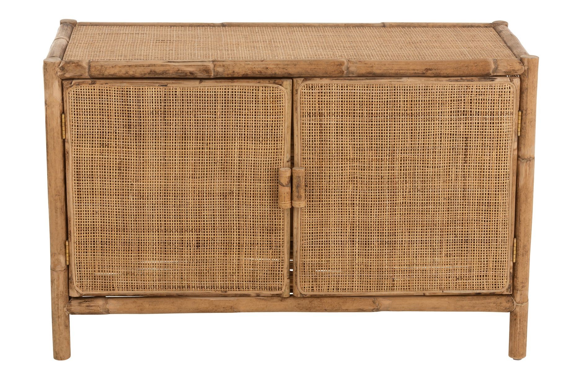 Hnědá antik ratanová komoda s výpletem Ozara - 100*40*65cm J-Line by Jolipa Hnědá antik ratanová komoda s výpletem Ozara - 100*40*65cm J-Line by Jolipa