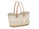 Plážová pletená taška se zdobnou krajkou Beach Bag lace - 42*22*27cm J-Line by Jolipa