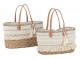 Plážová pletená taška se zdobnou krajkou Beach Bag lace - 42*22*27cm J-Line by Jolipa