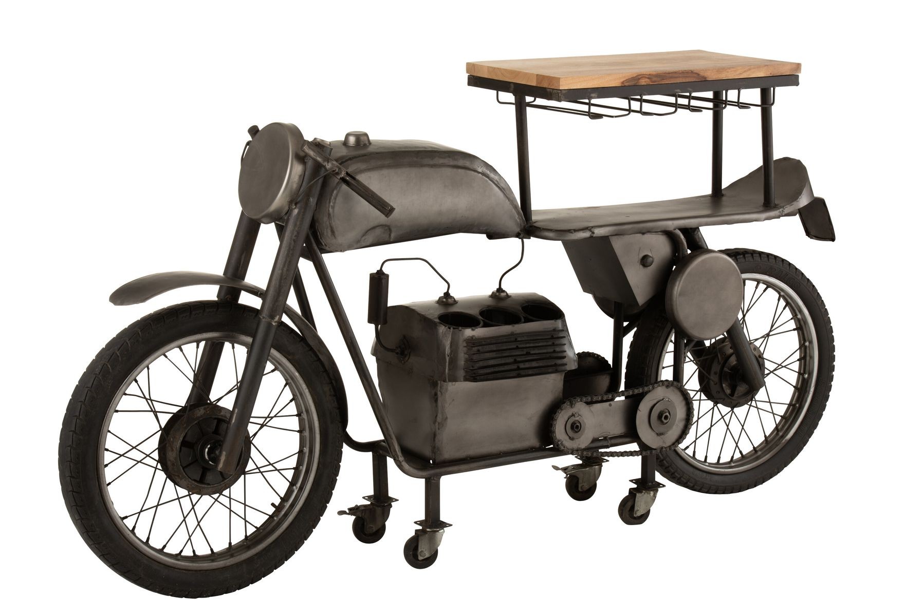 Granitový retro bar motocykl na12skleniček a 6lahví vína - 200*43*100 cm