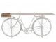 Bílý antik retro bar/konzolový stolek Bicycle - 185*36*85 cm J-Line by Jolipa