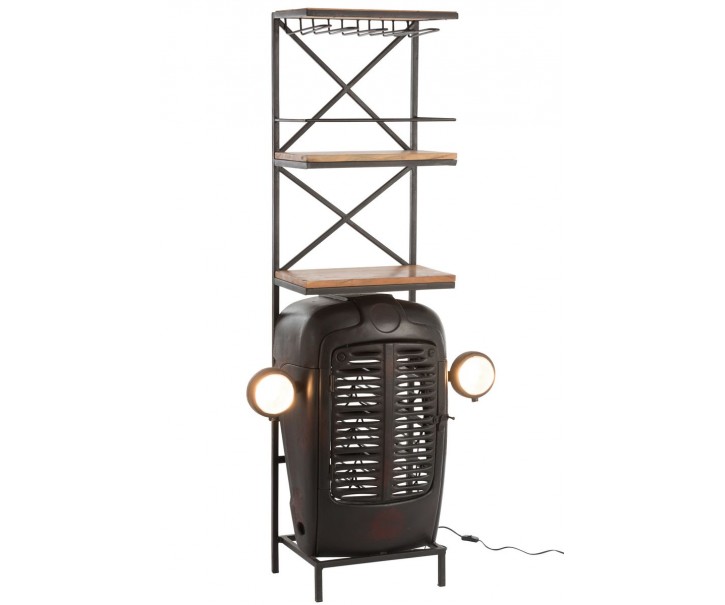 Černý retro bar na skleničky a láhve vína Tractor Bar - 87*37*181cm J-Line by Jolipa