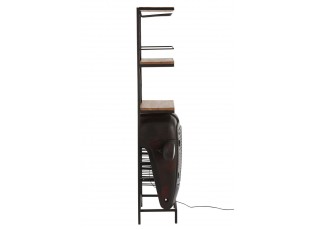 Černý retro bar na skleničky a láhve vína Tractor Bar - 87*37*181cm