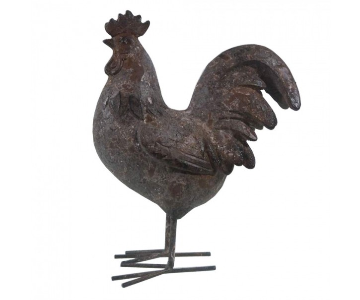 Hnědá antik dekorace kohout - 19*9*24 cm Clayre & Eef