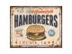 Béžová antik nástěnná kovová cedule Hamburgers - 25*1*20 cm Clayre & Eef