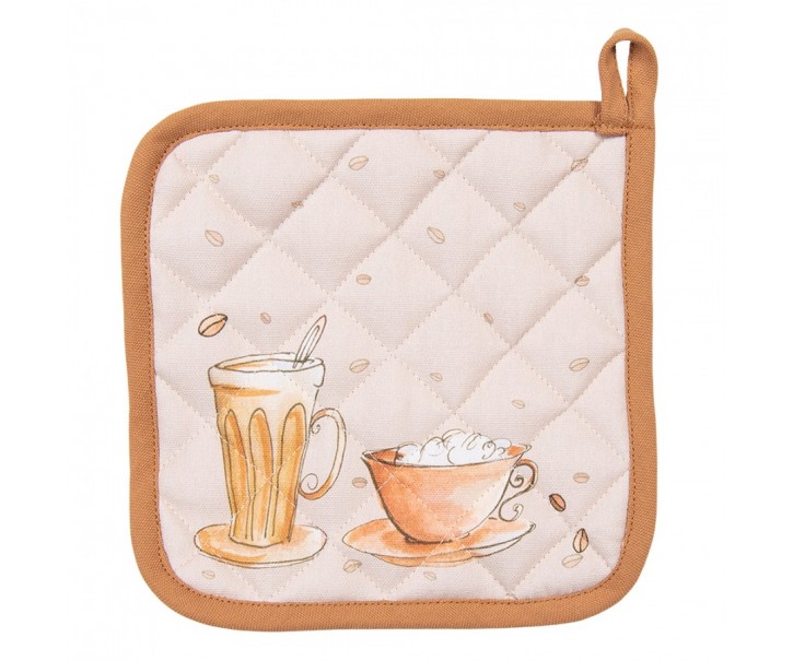 Béžová bavlněná chňapka - podložka Your Favorite Breakfast - 20*20 cm Clayre & Eef