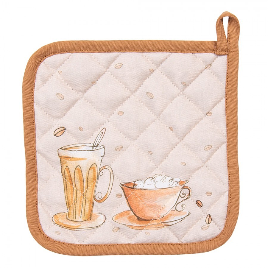 Béžová bavlněná chňapka - podložka Your Favorite Breakfast - 20*20 cm