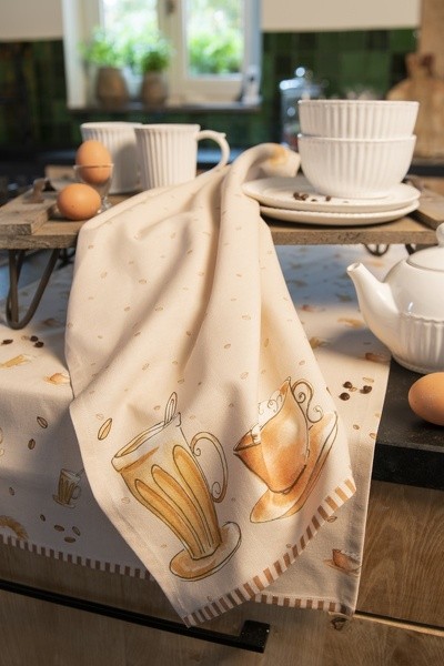 Béžová bavlněná utěrka Your Favorite Breakfast - 50*70 cm Clayre & Eef Béžová bavlněná utěrka Your Favorite Breakfast - 50*70 cm Clayre & Eef