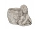 Šedý květináč s andělkou Anjel - 16*13*12 cm Clayre & Eef