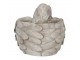 Šedý květináč s andělkou Anjel - 16*13*12 cm Clayre & Eef