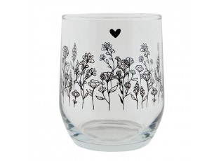Sklenička na nápoj s květinami Flora And Fauna - Ø 8*9 cm / 300 ml