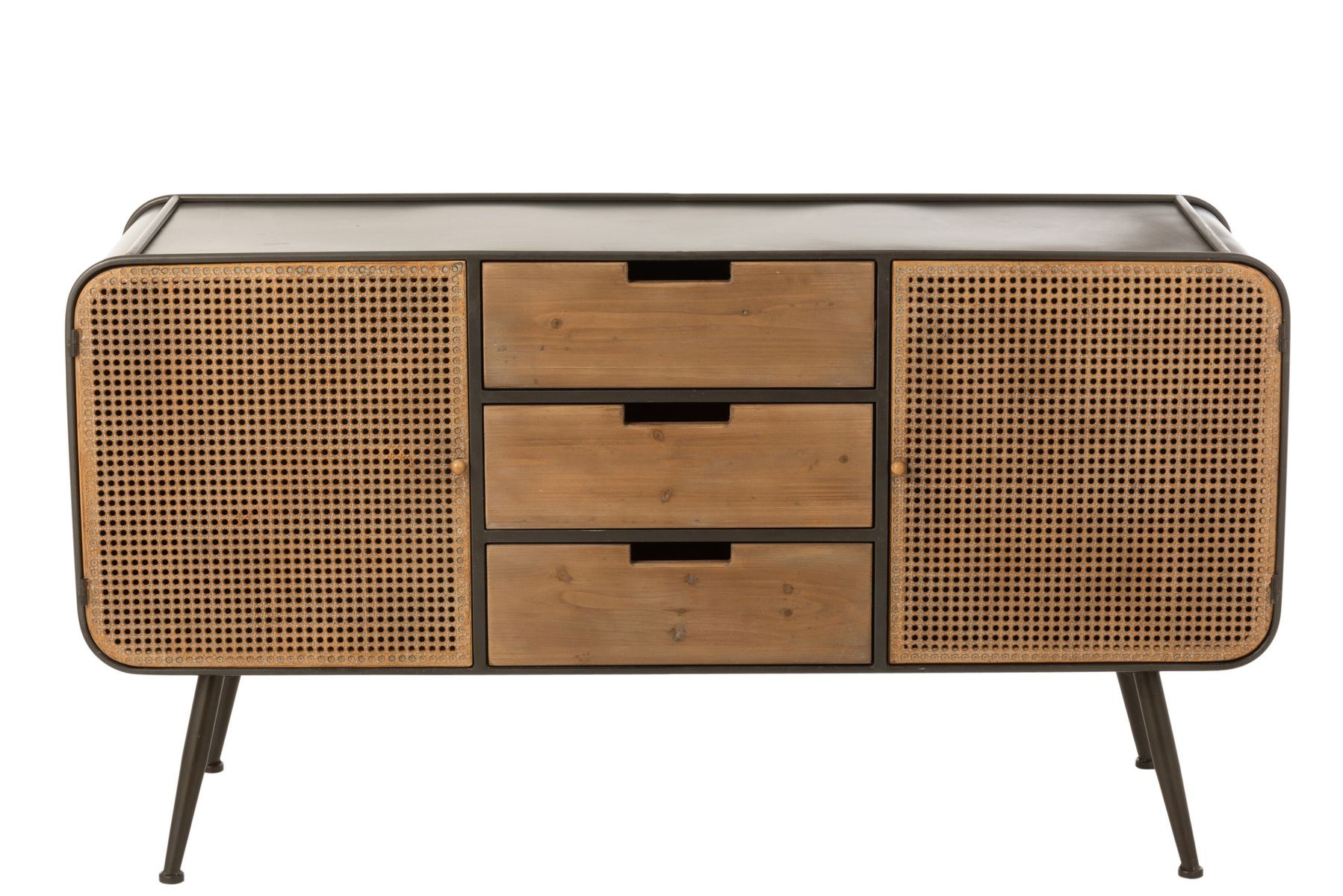 Černá kovovo-dřevěná komoda se šuplíky na nožičkách Closet High - 145*45*78 cm J-Line by Jolipa Černá kovovo-dřevěná komoda se šuplíky na nožičkách Closet High - 145*45*78 cm J-Line by Jolipa