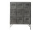 Šedá antik kovová komoda s 9ti boxy na nožičkách Matal silver - 86*41*114cm J-Line by Jolipa