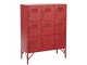 Červená antik kovová komoda s 9ti boxy na nožičkách Matal red - 86*41*114cm J-Line by Jolipa