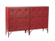 Červená antik kovová komoda s 9ti boxy na nožičkách Matal red - 86*41*114cm J-Line by Jolipa
