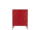 Červená antik kovová komoda s 9ti boxy na nožičkách Matal red - 86*41*114cm J-Line by Jolipa