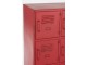 Červená antik kovová komoda s 9ti boxy na nožičkách Matal red - 86*41*114cm J-Line by Jolipa