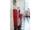 Červená antik kovová komoda s 9ti boxy na nožičkách Matal red - 86*41*114cm J-Line by Jolipa