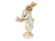 Velikonoční dekorace králík hrající na mrkev - 5*8*16 cm Clayre & Eef