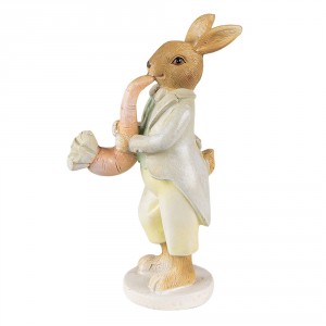Velikonoční dekorace králík hrající na mrkev - 5*8*16 cm