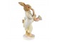 Velikonoční dekorace králík hrající na mrkev - 5*8*16 cm Clayre & Eef