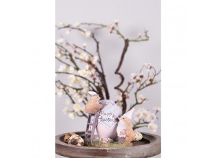 Velikonoční dekorace kuřátek u vajíčka Happy Easter - 12*9*12 cm
